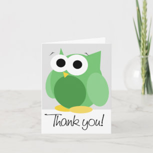 Remerciements Carte de remerciement drôle avec grand hibou vert