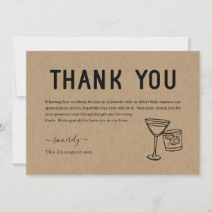 Remerciements Carte de remerciement drôle de cocktails gratuits