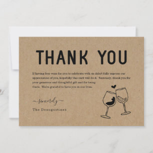 Remerciements Carte de remerciement drôle pour du vin gratuit