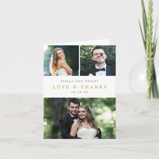 Remerciements Carte de remerciement éditables couleur collage pr (Devant)