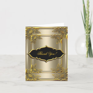 Remerciements Carte de remerciement Élégant Café Noir Or