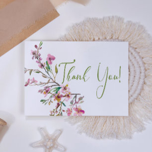 Remerciements Carte de remerciement élégante à fleurs de cerisie