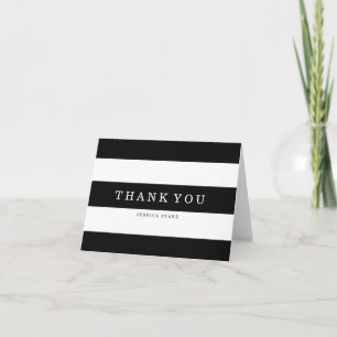 Remerciements Carte de remerciement élégante à rayures noires