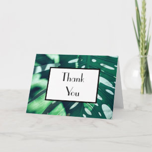 Remerciements Carte de remerciement élégante avec plante verte -