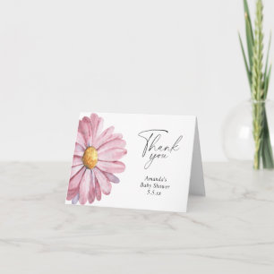 Remerciements Carte de remerciement élégante Fleur sauvage rose