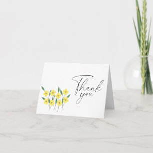 Remerciements Carte de remerciement élégante Fleurs sauvages jau