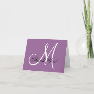 Remerciements Carte de remerciement élégante monogramme mauve vi