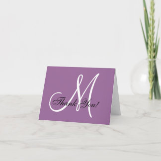 Remerciements Carte de remerciement élégante monogramme mauve vi