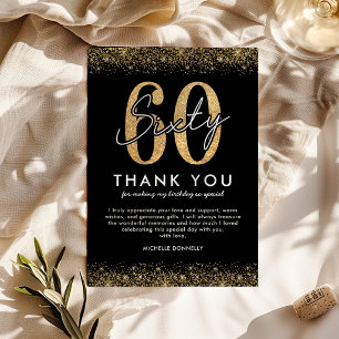 Remerciements Carte de remerciement élégante pour 60e anniversai