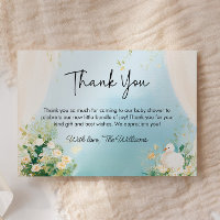Carte de remerciement élégante pour Baby Shower Cy