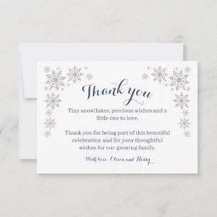 Remerciements Carte de remerciement élégante pour Baby Shower Fl