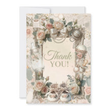 Carte de remerciement élégante pour Baby Shower "P