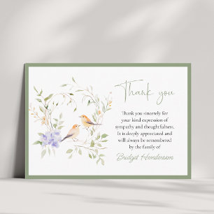 Remerciements Carte de remerciement élégante pour deux oiseaux p