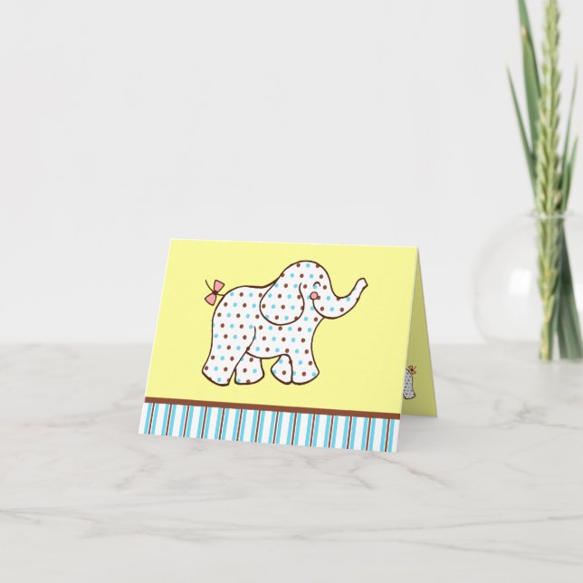 Remerciements Carte de remerciement Éléphant bébé (Devant)