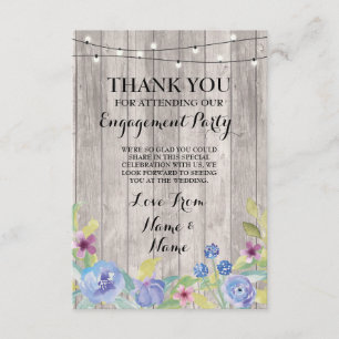 Remerciements Carte de remerciement Engagement Mariage Bois Flor