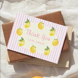 Remerciements Carte de remerciement fantaisiste citron rose citr