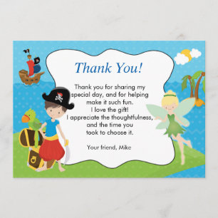 Remerciements Carte de remerciement Fée Pirate Pixie