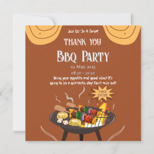 Remerciements Carte de remerciement festive BBQ – Orange & Marro