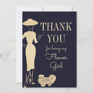 Remerciements Carte de remerciement Fille des fleurs de mode vin