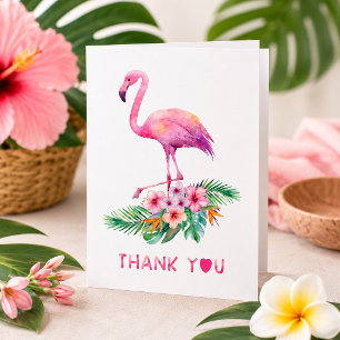 Remerciements Carte de remerciement Flamant Rose Fête de Naissan