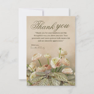 Remerciements Carte de remerciement fleur beige minimaliste