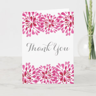 Remerciements Carte de remerciement Fleur de Chrysanthème Aquare