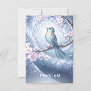Remerciements Carte de remerciement Fleur de l'oiseau bleu