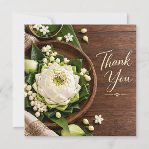 Remerciements Carte de remerciement Fleur de Lotus Pliée