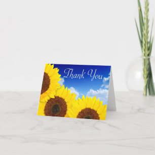 Remerciements Carte de Remerciement Fleur de Tournesol Jaune sur