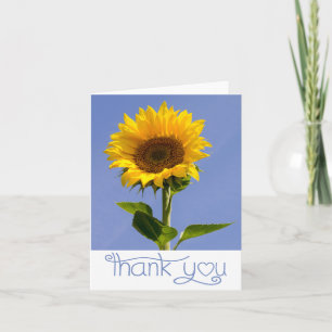 Remerciements Carte de Remerciement Fleur de Tournesol Jaune sur