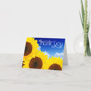 Remerciements Carte de Remerciement Fleur de Tournesol Jaune sur