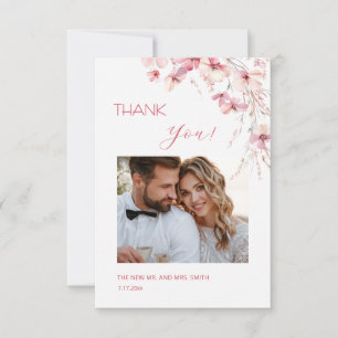 Remerciements Carte de remerciement Fleurs Boho Rose
