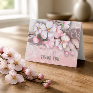 Remerciements Carte de remerciement Fleurs de cerisier abstraite