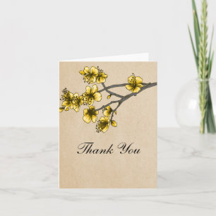 Remerciements Carte de remerciement Fleurs de cerisier jaunes vi
