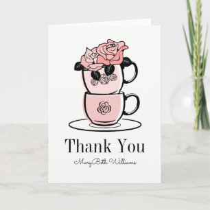 Remerciements Carte de remerciement Fleurs de tasse à thé