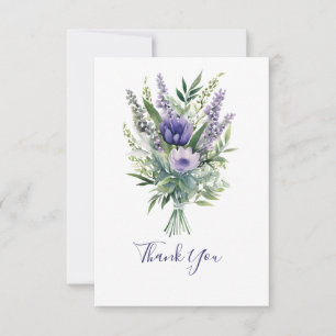 Remerciements Carte de remerciement Fleurs Violettes Lavande Ver