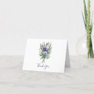 Remerciements Carte de remerciement fleurs violettes lavande ver