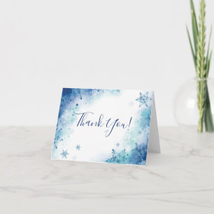 Remerciements Carte de remerciement Flocons de neige aquarelle b