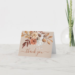 Remerciements Carte de remerciement Floral Beige Couleurs d'Auto