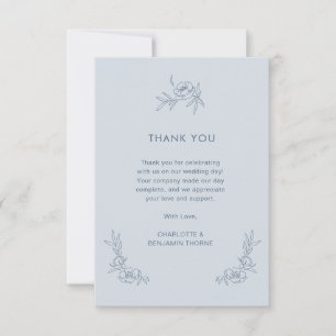 Remerciements Carte de remerciement Floral Bleu