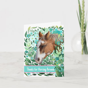 Remerciements Carte de remerciement floral Horsing Around