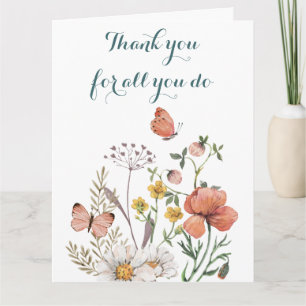 Remerciements Carte de remerciement florale