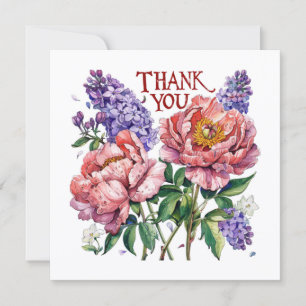 Remerciements Carte de remerciement florale