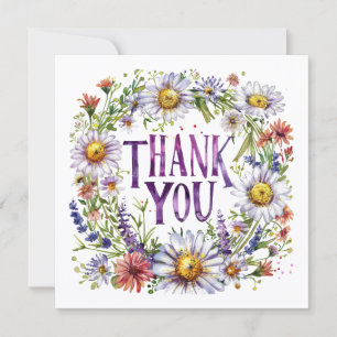 Remerciements Carte de remerciement florale
