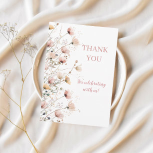 Remerciements carte de remerciement florale à fleurs sauvages mo