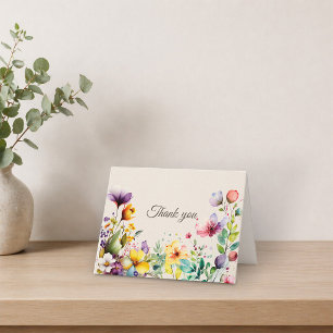 Remerciements Carte de remerciement florale à l'aquarelle élégan