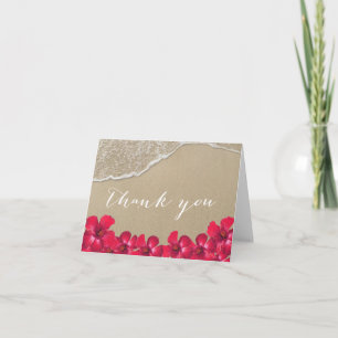 Remerciements Carte de remerciement florale à l'Hibiscus rouge h