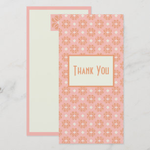 Remerciements Carte de remerciement florale abstraite rose