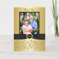 Carte de remerciement florale Black Gold pour le 5