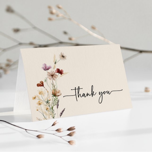 Remerciements Carte de remerciement florale Boho (Boho Floral Thank You Card
)